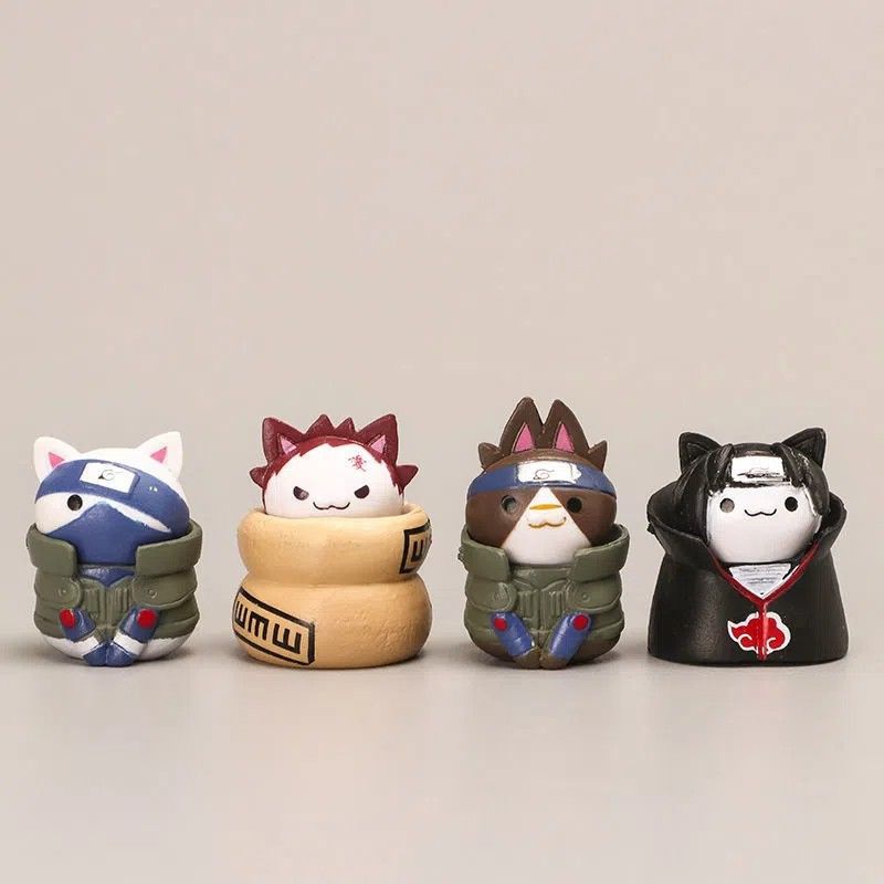 KIT ACTION FIGURES NARUTO CATS 8 PÇS