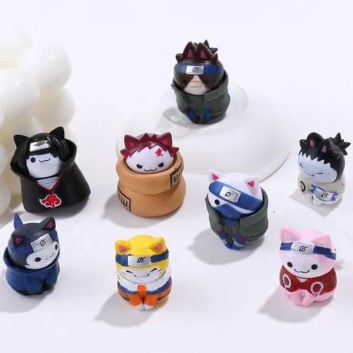 KIT ACTION FIGURES NARUTO CATS 8 PÇS