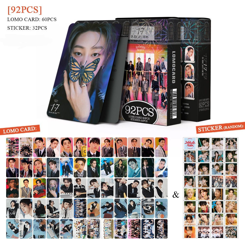 SEVENTEEN MERCH 17 Is Right Here92 TEILE KIT (60 PHOTOCARDS + 32 STICKER)