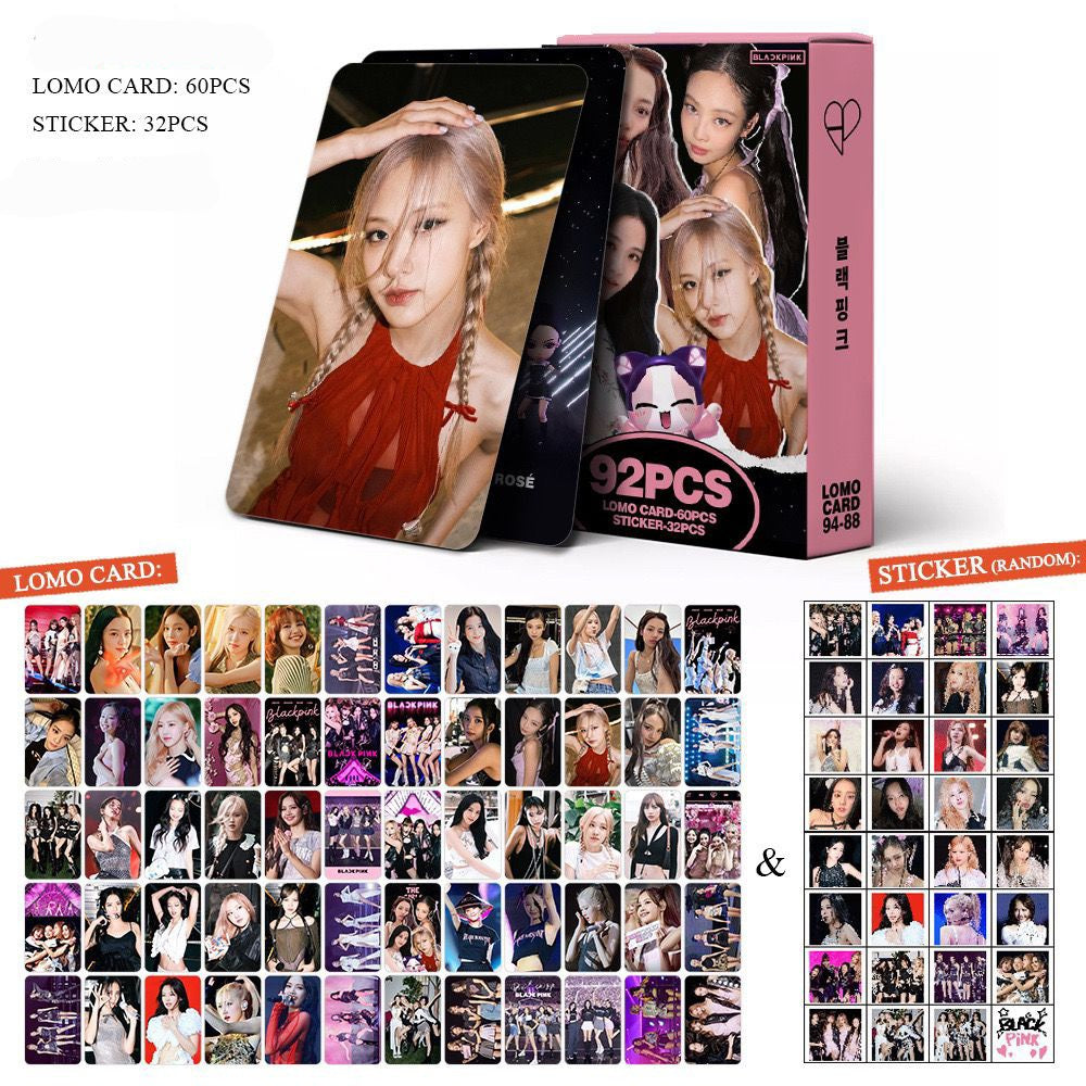 KITS DIVERSOS - BLACKPINK 92 PÇS (60 PHOTOCARDS + 32 ADESIVOS)