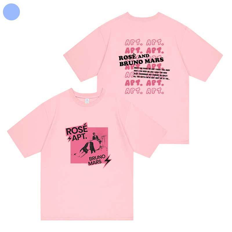 CAMISETA ROSÉ (BLACKPINK) E BRUNO MARS APT 100% ALGODÃO