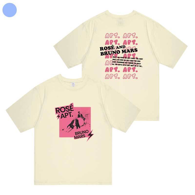 CAMISETA ROSÉ (BLACKPINK) E BRUNO MARS APT 100% ALGODÃO