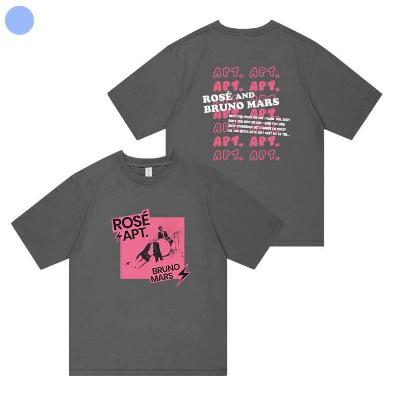 CAMISETA ROSÉ (BLACKPINK) E BRUNO MARS APT 100% ALGODÃO