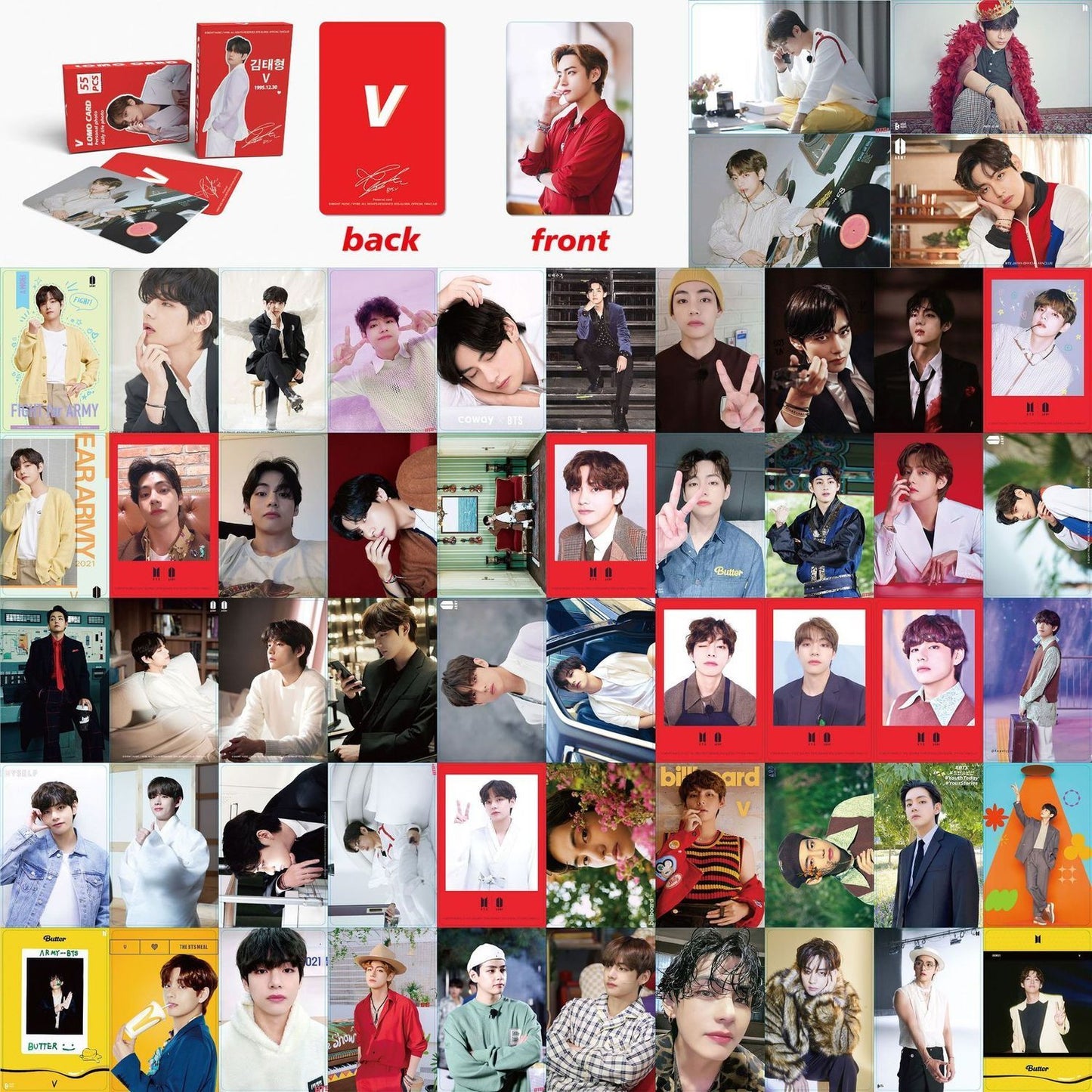 KITS C/ 55 PHOTOCARDS BTS - TODOS OS INTEGRANTES