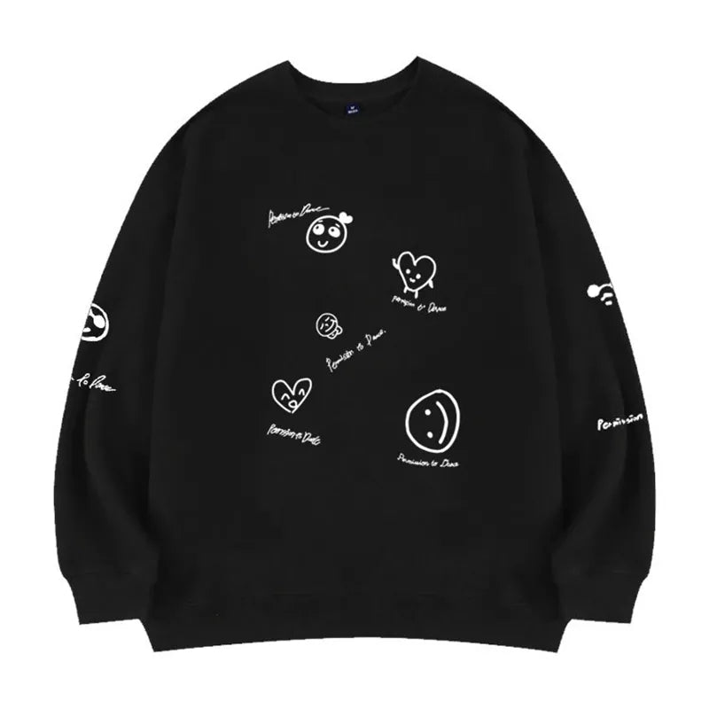 SUDADERA BTS PERMISO PARA BAILAR (negro/blanco)