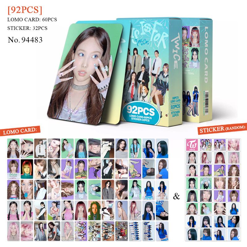 PHOTOCARDS TWICE DIES IST FÜR 92 STÜCK (60 Fotokarten + 32 Sticker)