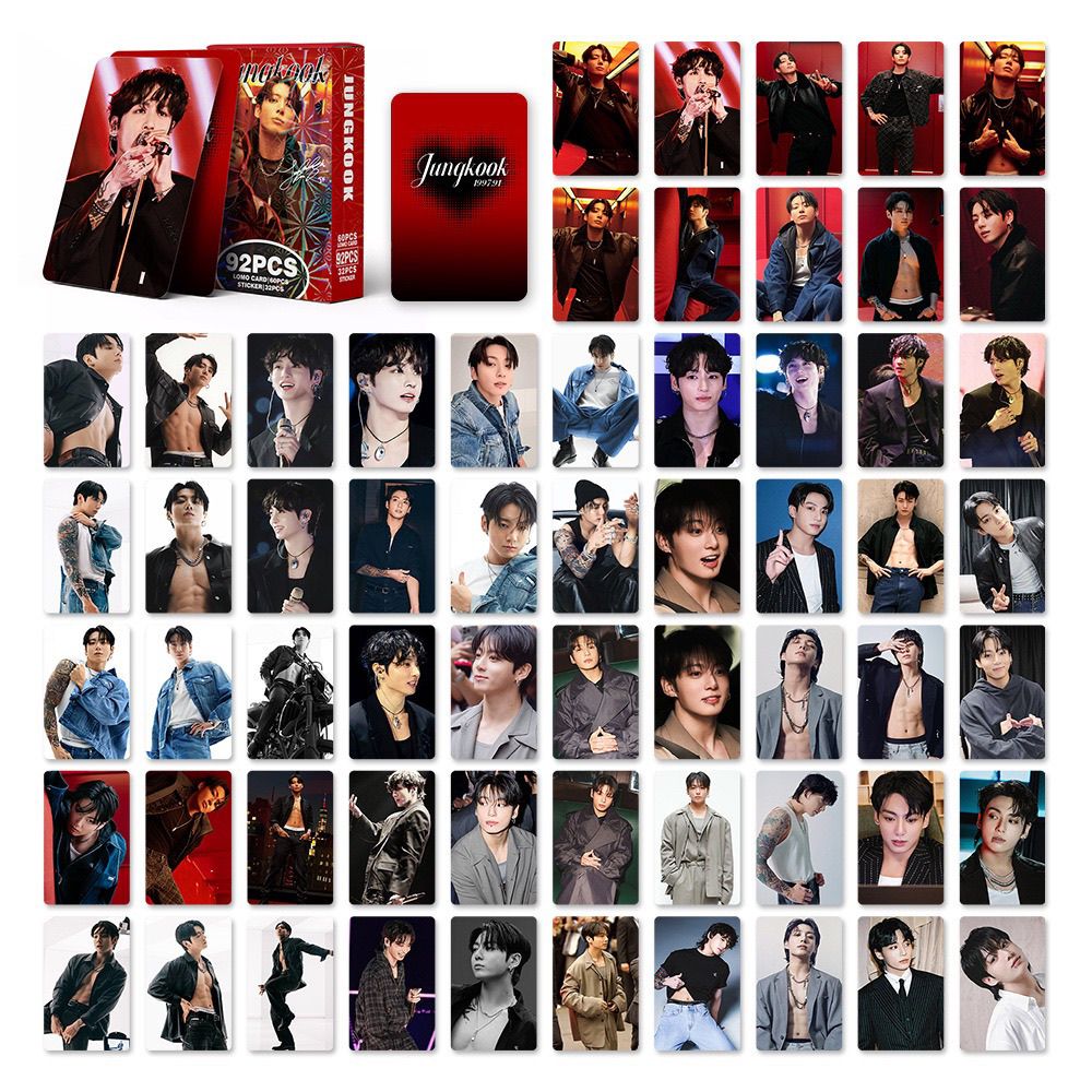 JUNGKOOK PHOTOCARDS 92 STÜCK (60 PHOTOCARDS + 32 STICKER)