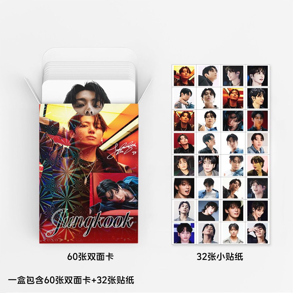 JUNGKOOK PHOTOCARDS 92 STÜCK (60 PHOTOCARDS + 32 STICKER)