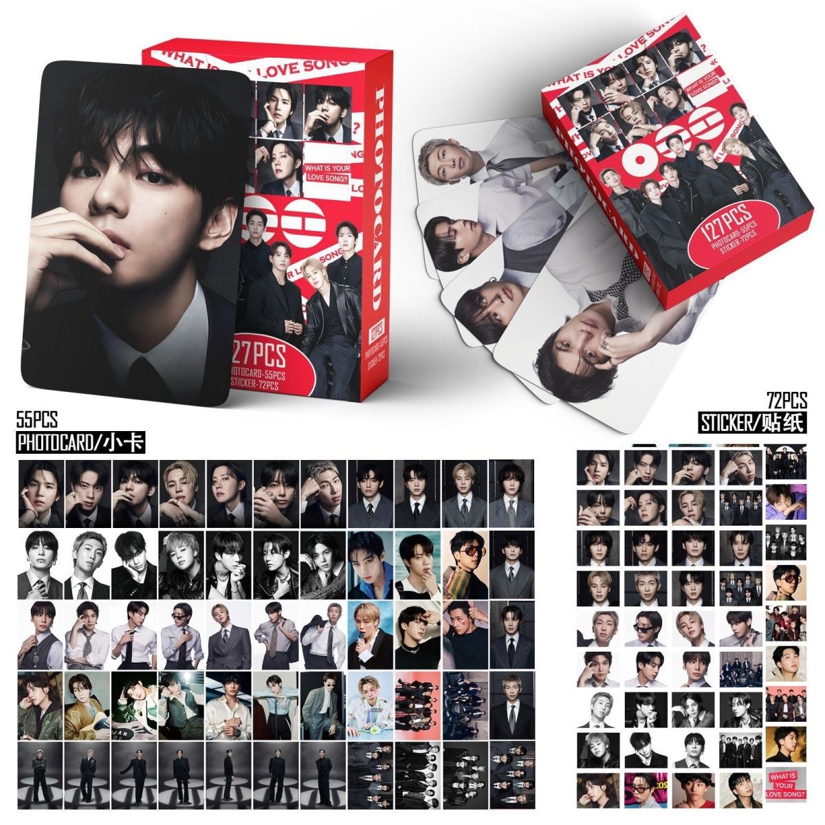 FOTOKARTEN BTS ARIRANG 127 STÜCK (55 Karten + 72 Sticker)