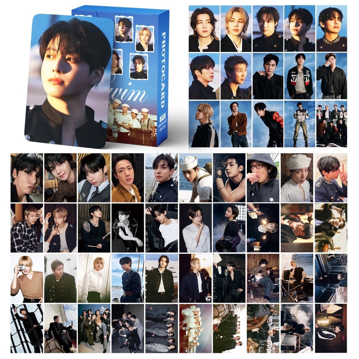 BTS SWIM PHOTOCARDS 127 PCS (55 cards+72stickers) – PLANET STORE