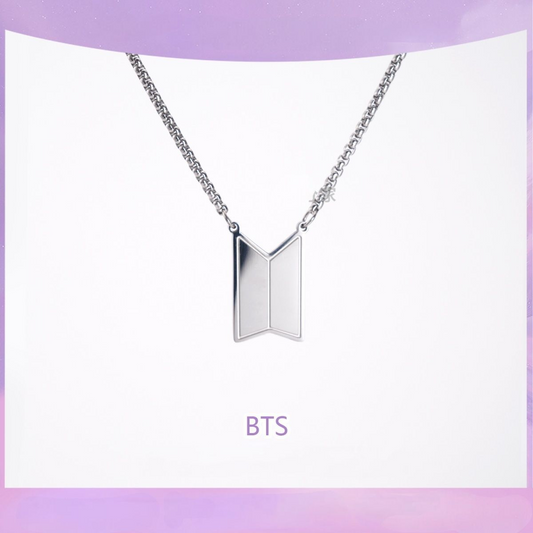 BTS NECKLACE TITANIUM STEEL + 3 assorted photocards