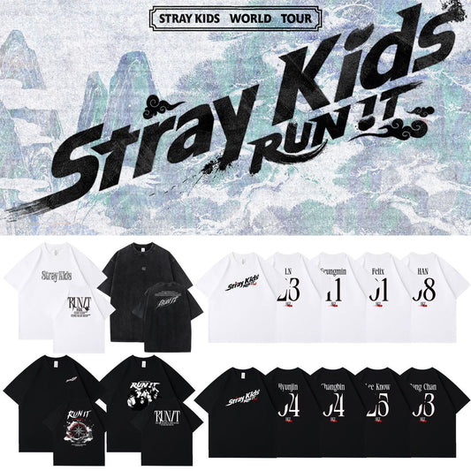 STRAY KIDS RUN IT T-SHIRTS 100% COTTON