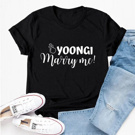 CAMISETA BTS "Yoongi Marry Me" 100% ALGODÃO (várias cores)