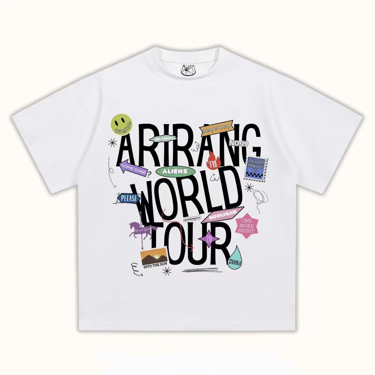 BTS ARE ARIRANG T-SHIRT 100% COTTON (Black and White)