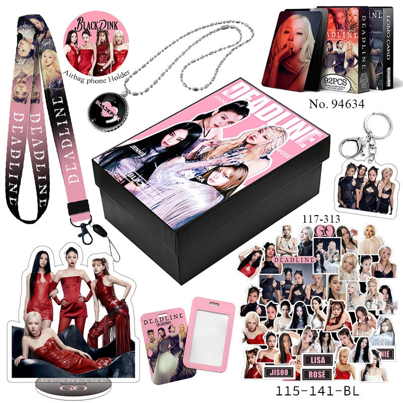 BLACKPINK BOX WITH VARIOUS ITEMS