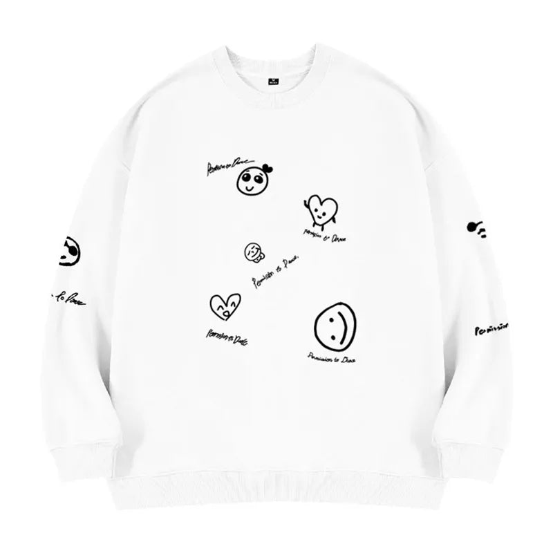 SUDADERA BTS PERMISO PARA BAILAR (negro/blanco)