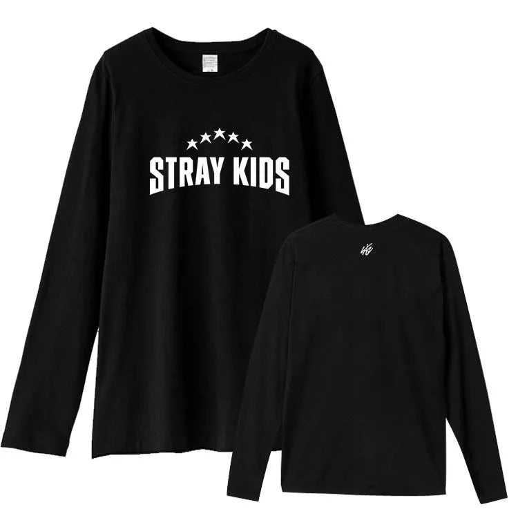 STRAY KIDS LONG SLEEVE T-SHIRT AND SHIRT 100% COTTON