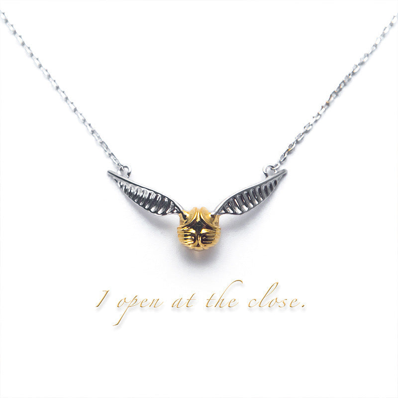 Harry Potter Goldener Schnatz Halskette 925 Silber