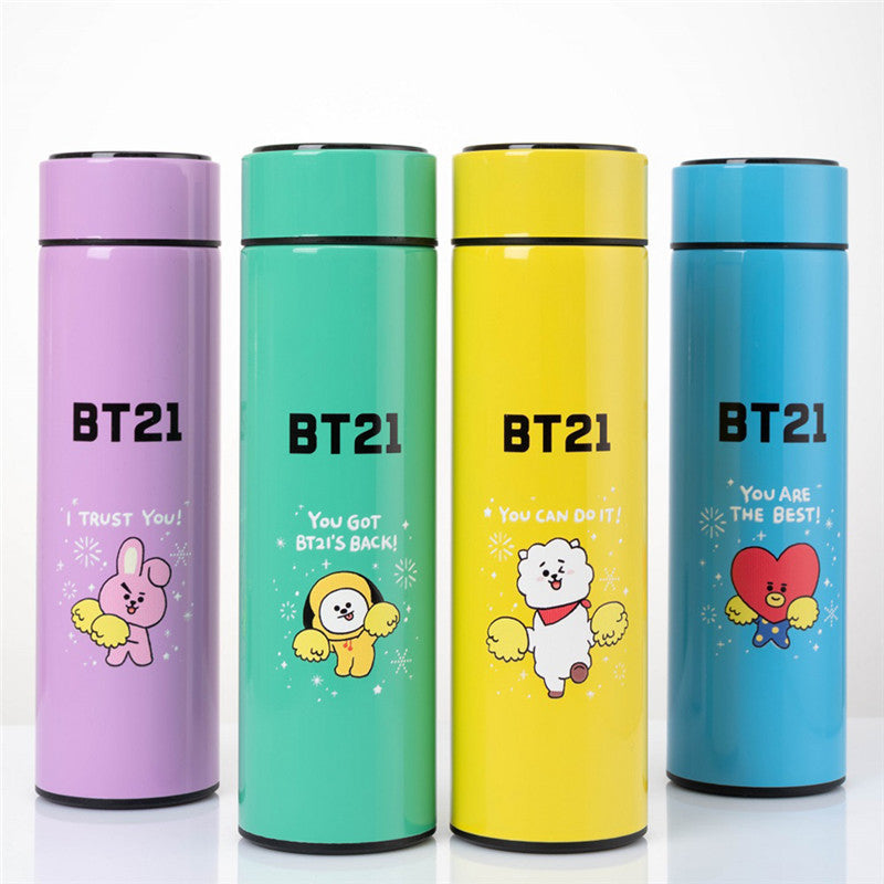 BT21 500ML STAINLESS STEEL THERMAS BOTTLE WITH LED TEMPERATURE DISPLAY