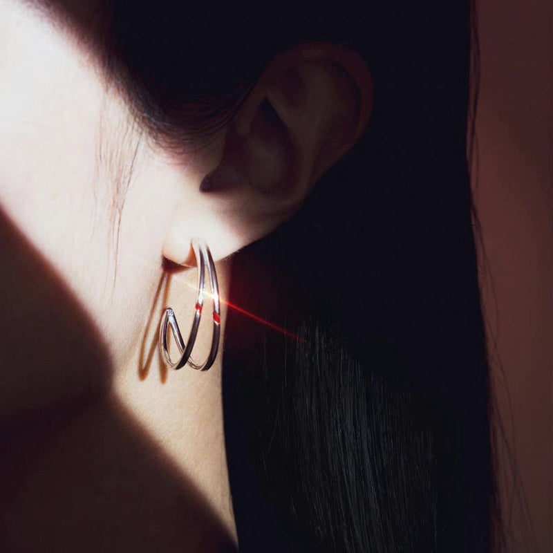 JIMIN RED CARVING EARRINGS