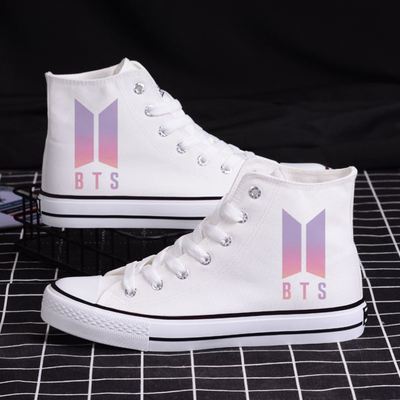 BTS HIGH TOP SNEAKERS (white/black)