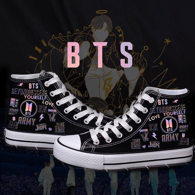 BTS HIGH TOP SNEAKERS (black/white)