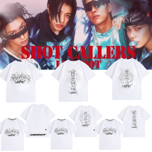 LNGSHOT T-SHIRTS 100% COTTON (white and black)