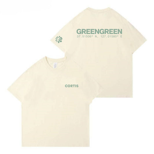 CORTIS T SHIRT GREENGREEN 100% COTTON