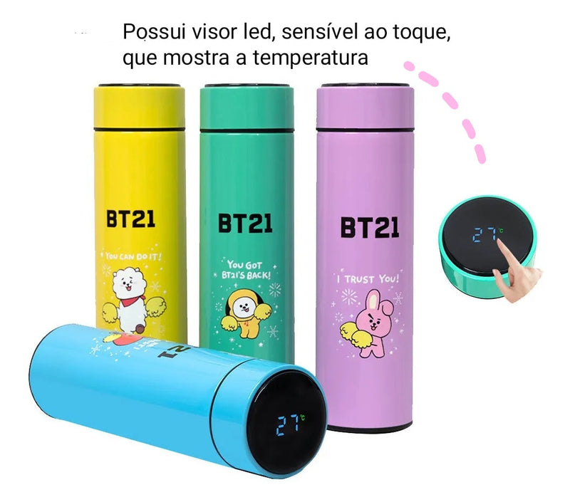 BT21 500ML STAINLESS STEEL THERMAS BOTTLE WITH LED TEMPERATURE DISPLAY