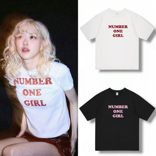 CAMISETA ROSÉ (BLACKPINK) NUMBER ONE GIRL 100% ALGODÃO