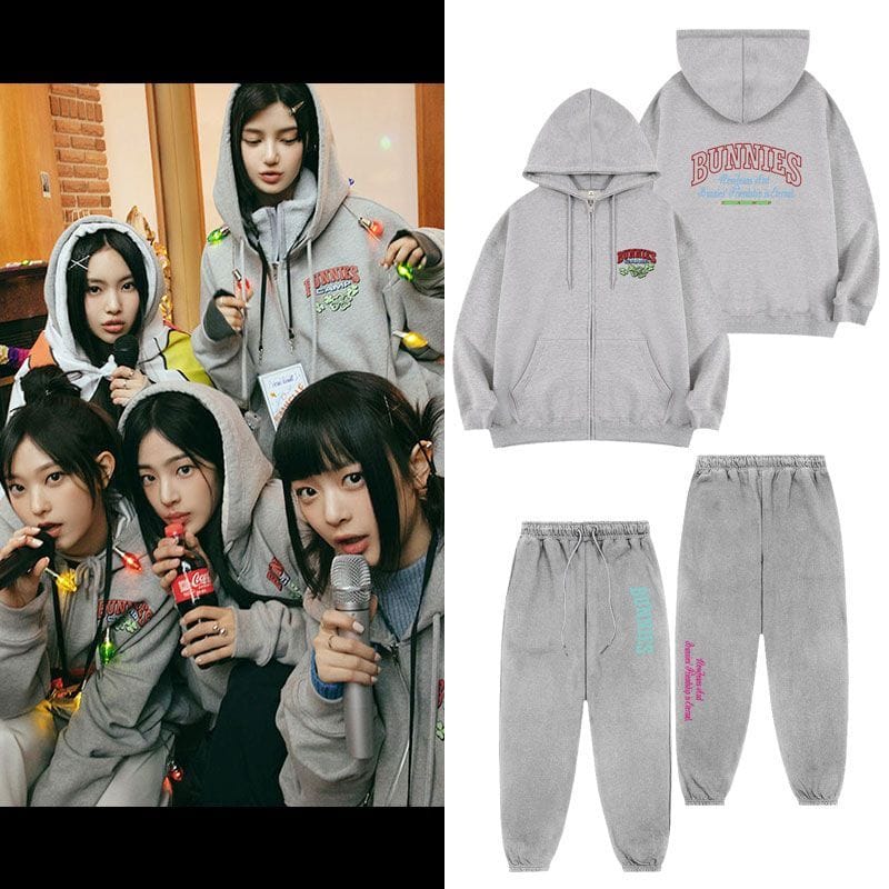 NEWJEANS BUNNIES CAMP HOODIE UND HOSE