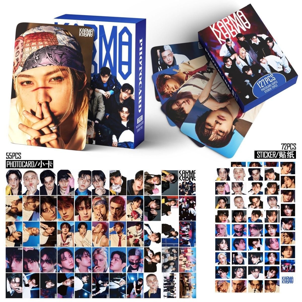 PHOTOCARDS STRAY KIDS KARMA 127 PÇS(55 Cards+ 72 Stickers)