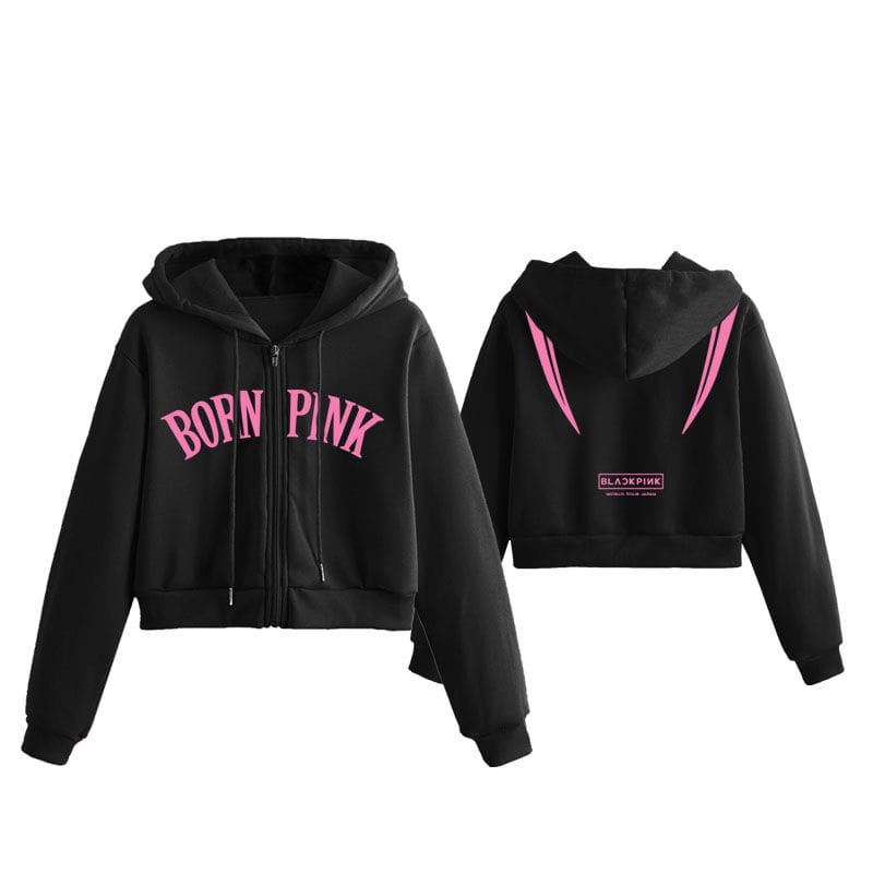 BLACKPINK BORN PINK CROPPED HOODIE – PLANET STORE