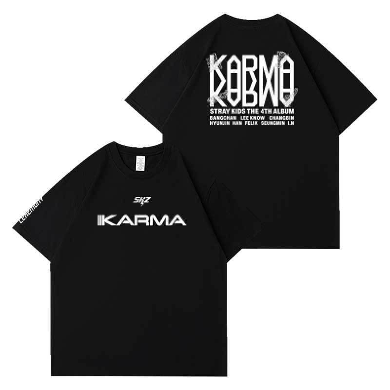 STRAY KIDS KARMA T SHIRTS 100% COTTON (BLACK COLOR) – PLANET STORE