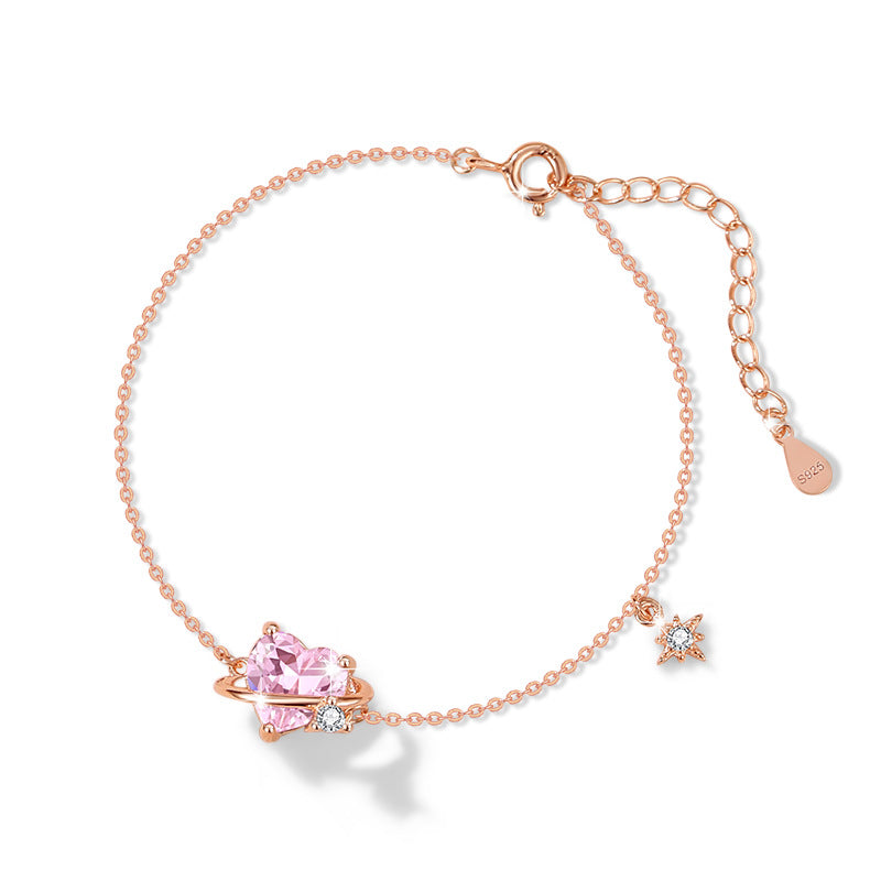 925 STERLING SILBER LIEBESPLANET-ARMBAND