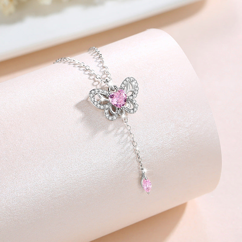 HALSKE DAME KETTE SCHMETTERLING STERLING SILBER 925