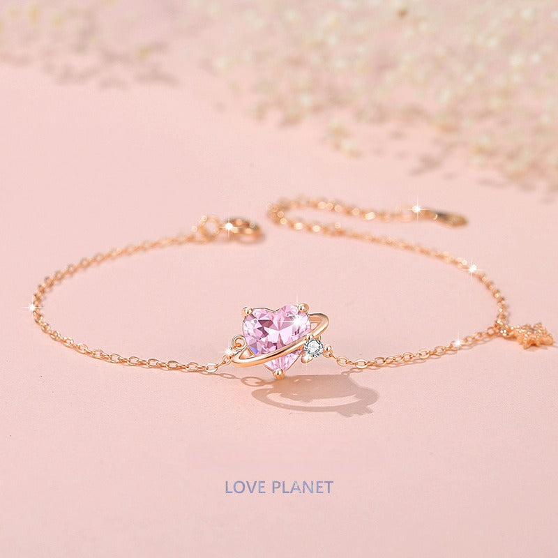 925 STERLING SILBER LIEBESPLANET-ARMBAND