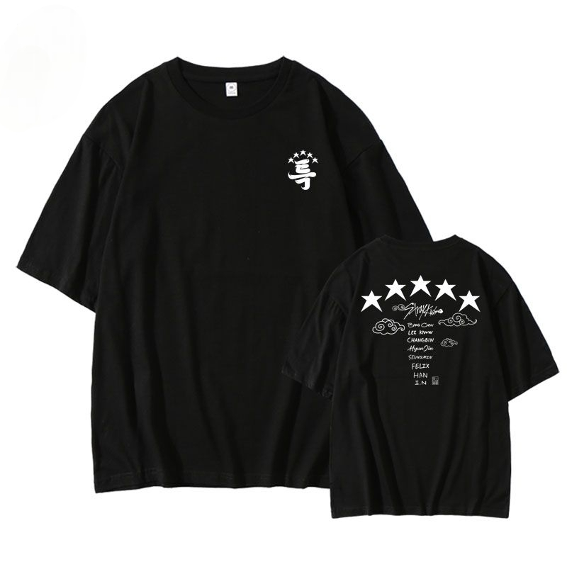 CAMISETA STRAY KIDS 5 ESTRELLAS 100% ALGODÓN