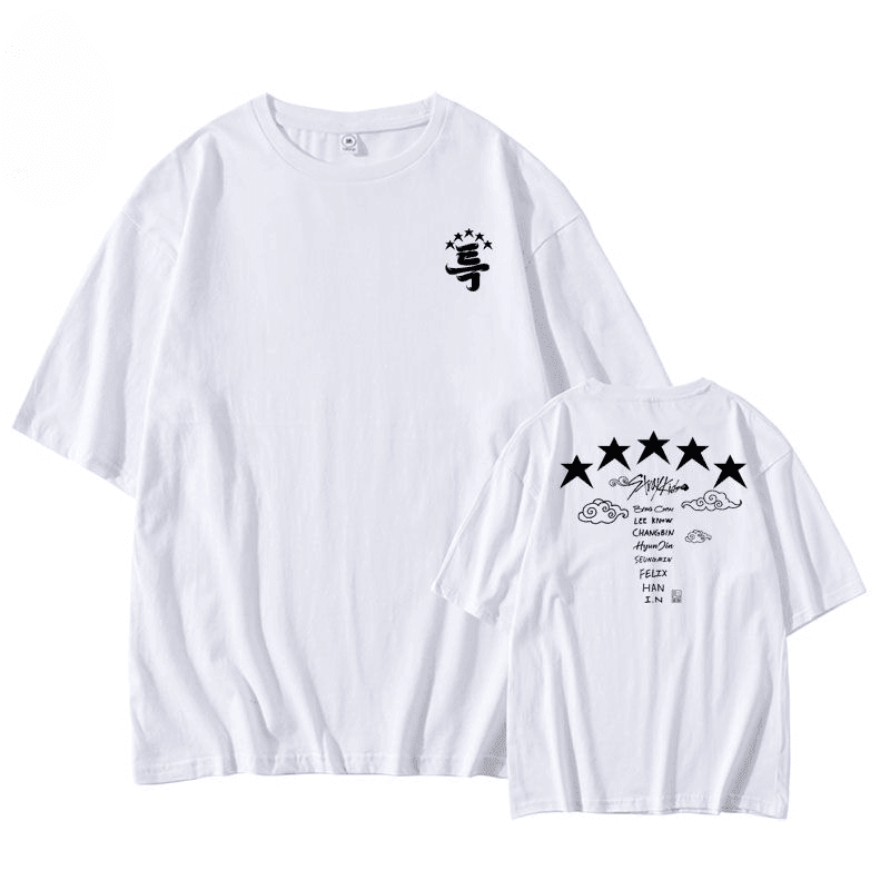 CAMISETA STRAY KIDS 5 ESTRELLAS 100 % ALGODÓN