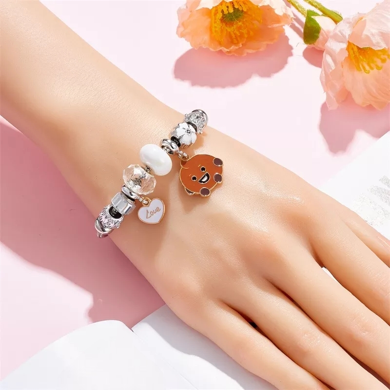 STAINLESS STEEL BT21/BTS CHARM BRACELET (all characters)