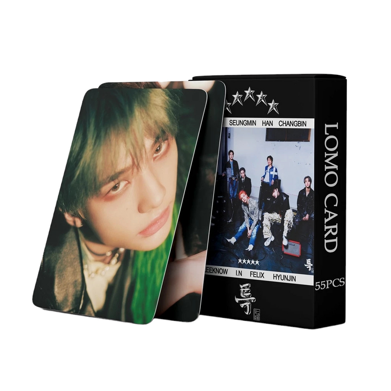 CAJA CON 55 FOTOTARJETAS STRAY KIDS 5 ESTRELLAS