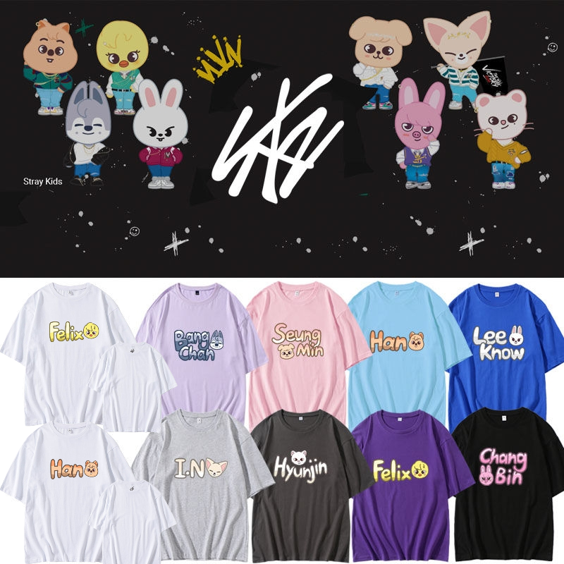 STRAY KIDS SKZOO 100% COTTON T-SHIRTS (all members)