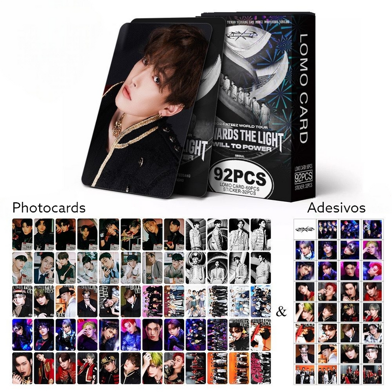 KITS 92 PCS (60 FOTOTARJETAS + 32 STICKERS) ATEEZ 2024 HACIA LA LUZ