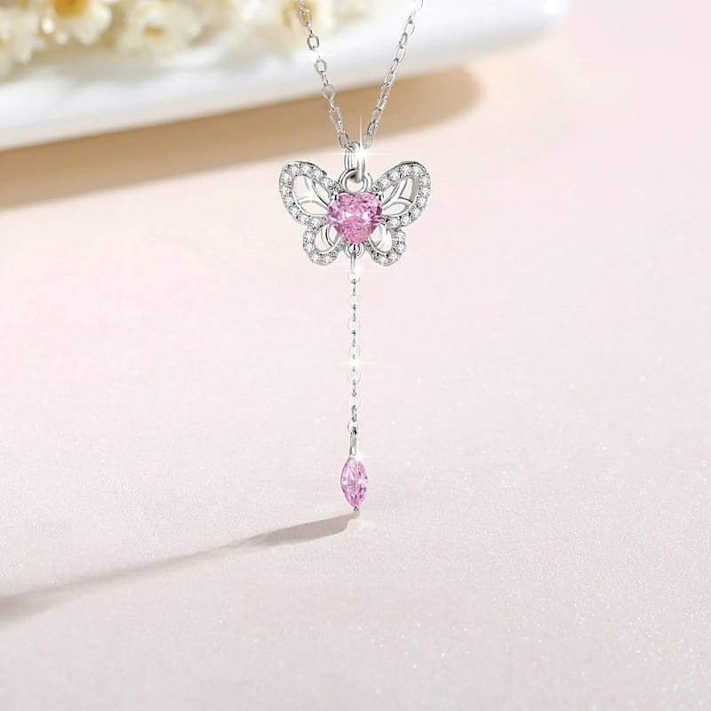 HALSKE DAME KETTE SCHMETTERLING STERLING SILBER 925