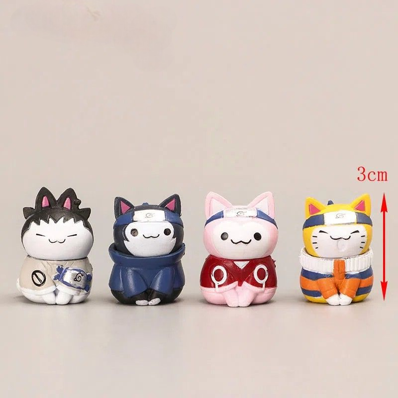 KIT ACTION FIGURES NARUTO CATS 8 PÇS