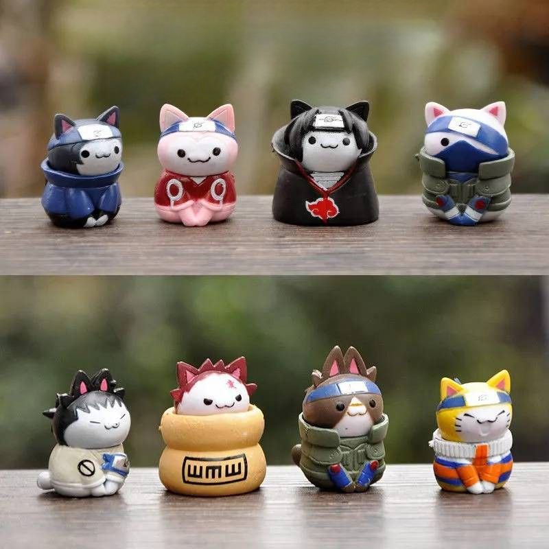 KIT ACTION FIGURES NARUTO CATS 8 PÇS