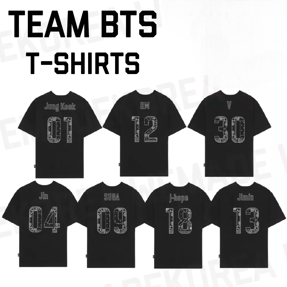 CAMISETAS BTS TEAM MERCH 100% ALGODÃO