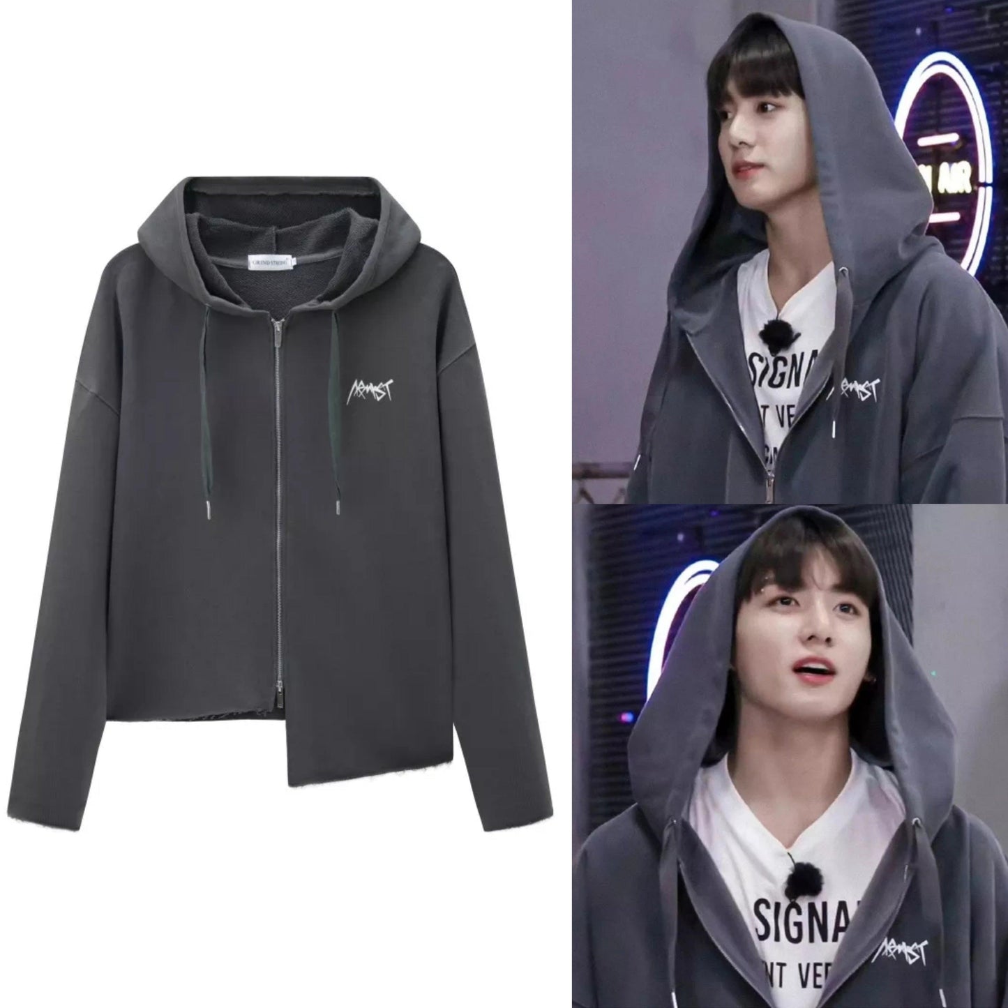 SUDADERA CON CAPUCHA Y CREMALLERA ARMYST JUNGKOOK BTS