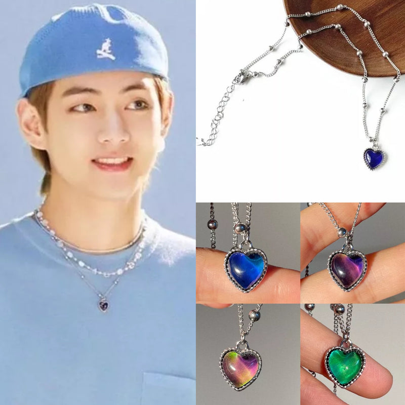 V BTS COLOR CHANGING STAINLESS STEEL NECKLACE