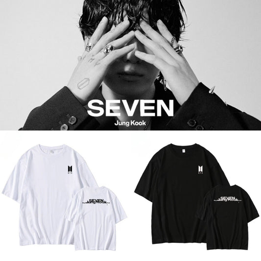 JUNGKOOK SEVEN 100% COTTON SHIRT (black and white)